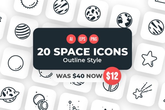 Elevate Your Design Strategy with 20 Space Outline Style Icons